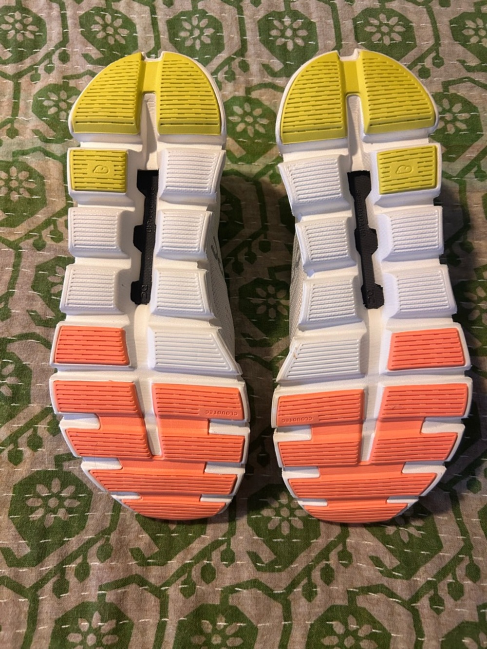 Performance Women’s Sneakers in White with Yellow & Coral Accents - Picture 5 of 7